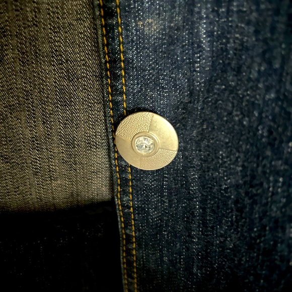 Yuka Jeans Dark Denim Jean Jacket with Silver Embellishment - Picture 10 of 14